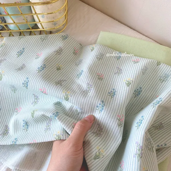Vải linen bột hoa oải hương
