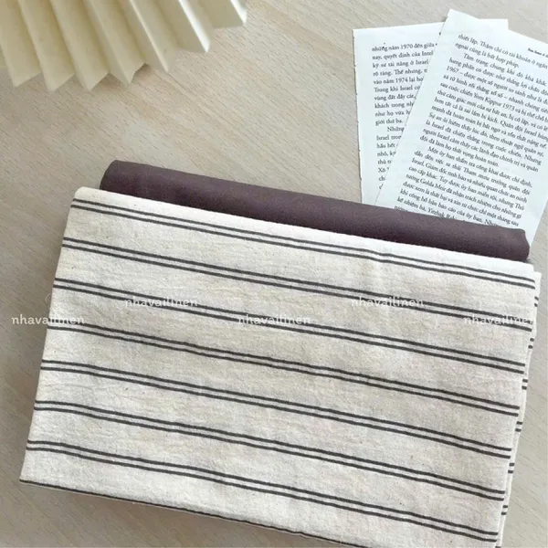 Vải cotton hàn hoạ tiết sọc dây