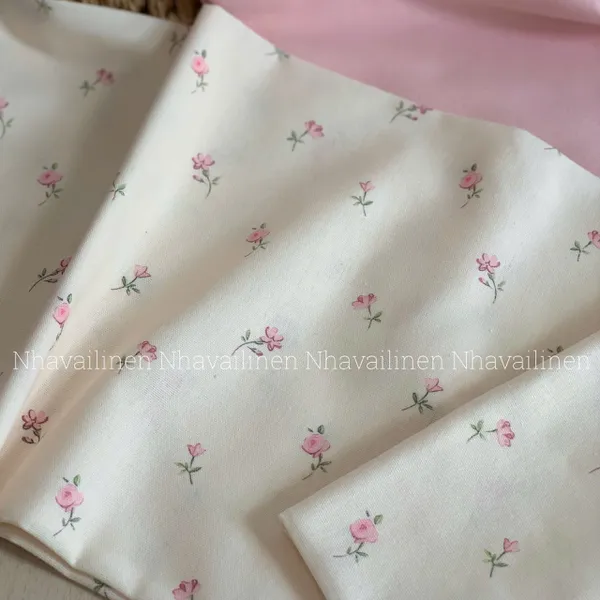 Vải linen bột hoa chuông nhỏ