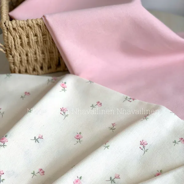 Vải linen bột hoa chuông nhỏ