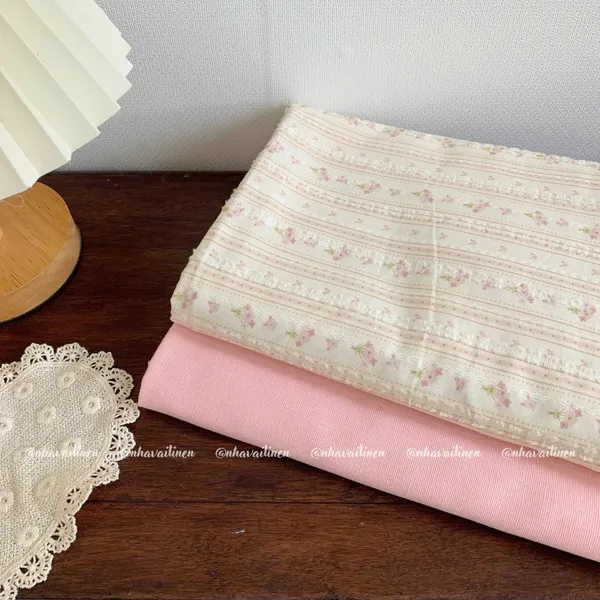 COTTON DỆT NỔI HOA HỒNG ĐẤT