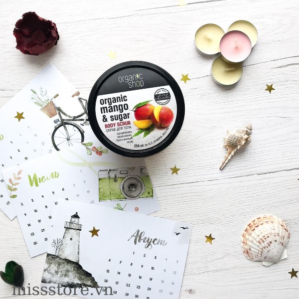 Kem tẩy da chết Body Scrub organic chiết xuất Xoài Mango Kem tẩy da chết Body Scrub organic chiết xuất Xoài Mango