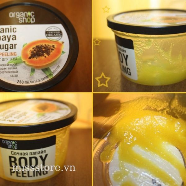 Kem tẩy da chết toàn thân vị Đu đủ Organic Shop Body Peeling Kem tẩy da chết toàn thân vị Đu đủ Organic Shop Body Peeling