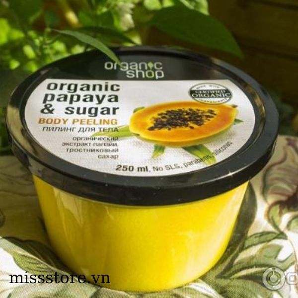 Kem tẩy da chết toàn thân vị Đu đủ Organic Shop Body Peeling Kem tẩy da chết toàn thân vị Đu đủ Organic Shop Body Peeling