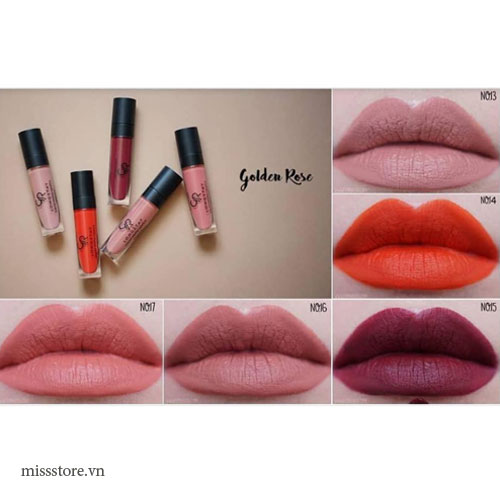 Son Kem Lì Golden Rose Longstay Liquyd Matte lipstick 13, 14, 15, 16, 17 Son Kem Lì Golden Rose Longstay Liquyd Matte lipstick 13, 14, 15, 16, 17
