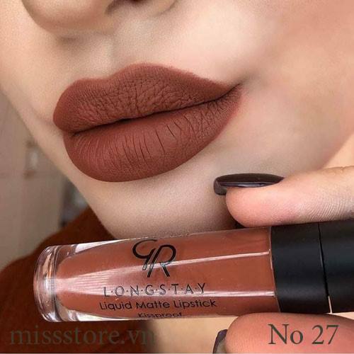 Son Kem Lì Golden Rose Longstay Liquyd Matte lipstick 27 Son Kem Lì Golden Rose Longstay Liquyd Matte lipstick 27