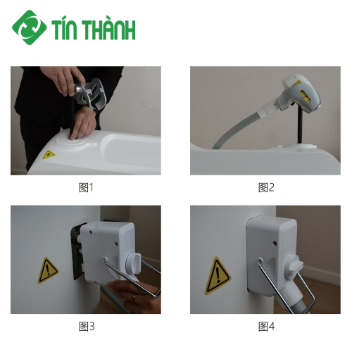 Cách lắp phần giá đỡ tay cầm của Máy triệt lông diode laser 808KK-1200 Cách lắp phần giá đỡ tay cầm của Máy triệt lông diode laser 808KK-1200