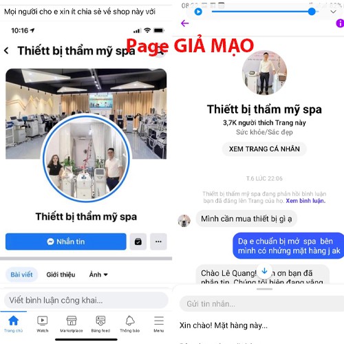 Cảnh báo page lừa đảo, lấy địa chỉ Thiết bị Spa Tín Thành để lừa tiền cọc khách hàng Cảnh báo page lừa đảo, lấy địa chỉ Thiết bị Spa Tín Thành để lừa tiền cọc khách hàng