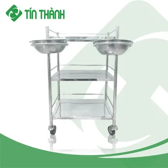 Xe đẩy inox 3 tầng