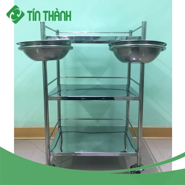 Xe đẩy inox 3 tầng