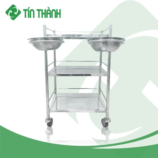 Xe đẩy inox 3 tầng
