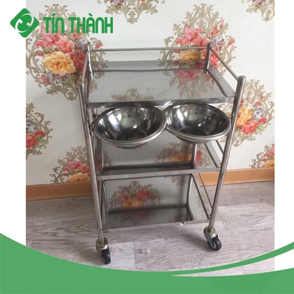 Xe đẩy inox 3 tầng