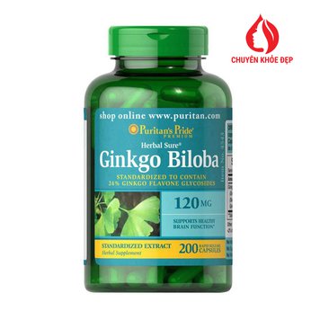 Viên uống giúp tăng cường trí nhớ Ginkgo Biloba 120 mg Puritan’s Pride hộp 200 viên của Mỹ