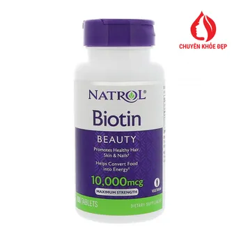 Viên uống mọc tóc Natrol Biotin 10.000mcg