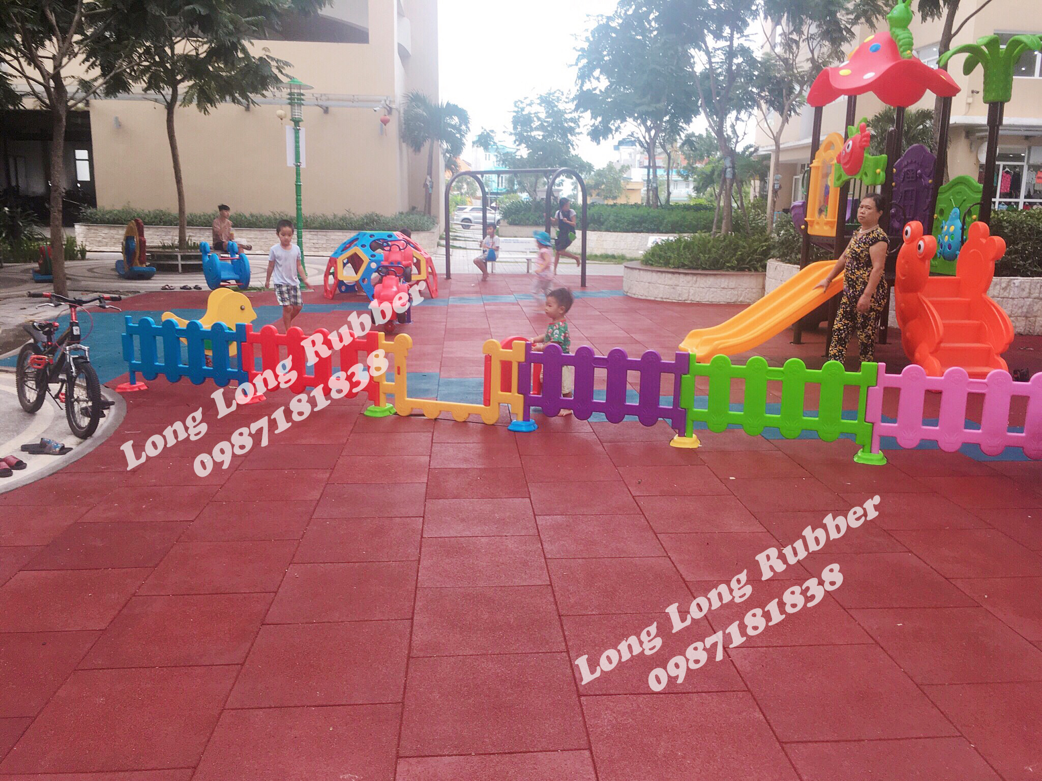 safe rubber playground tiles in Dubai