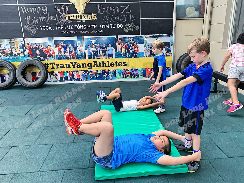 Gạch cao su phòng gym ở Đồng Nai  Gạch cao su phòng gym ở Đồng Nai