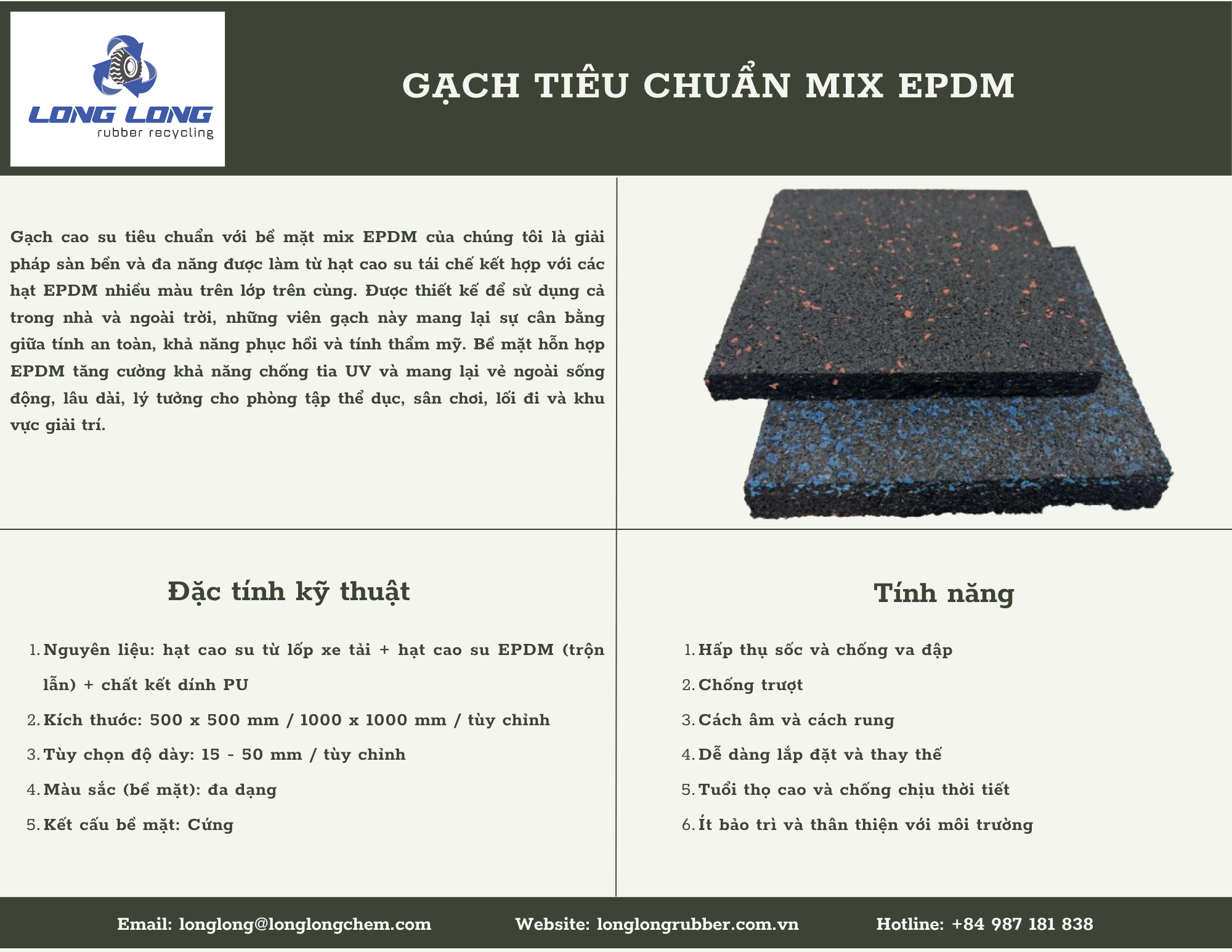 gach cao su Long Long gach cao su Long Long