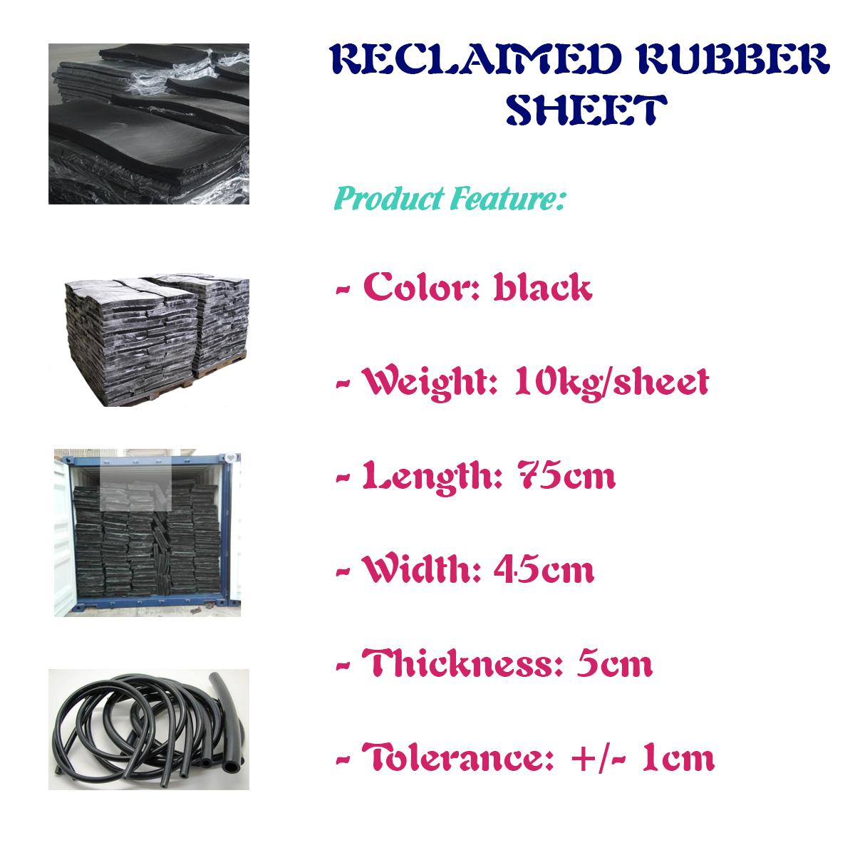 Reclaimed rubber sheet for tire, shoe sole, hose making Reclaimed rubber sheet for tire, shoe sole, hose making