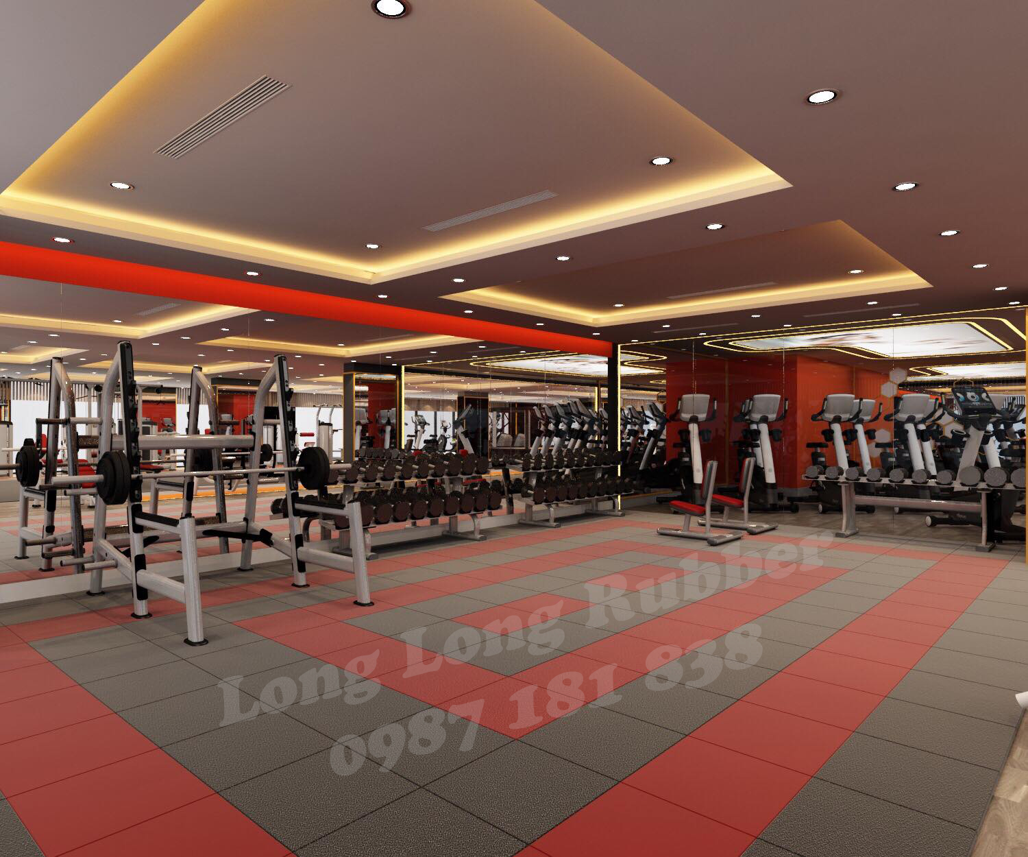 Giá thi công thảm cao su phòng gym Giá thi công thảm cao su phòng gym
