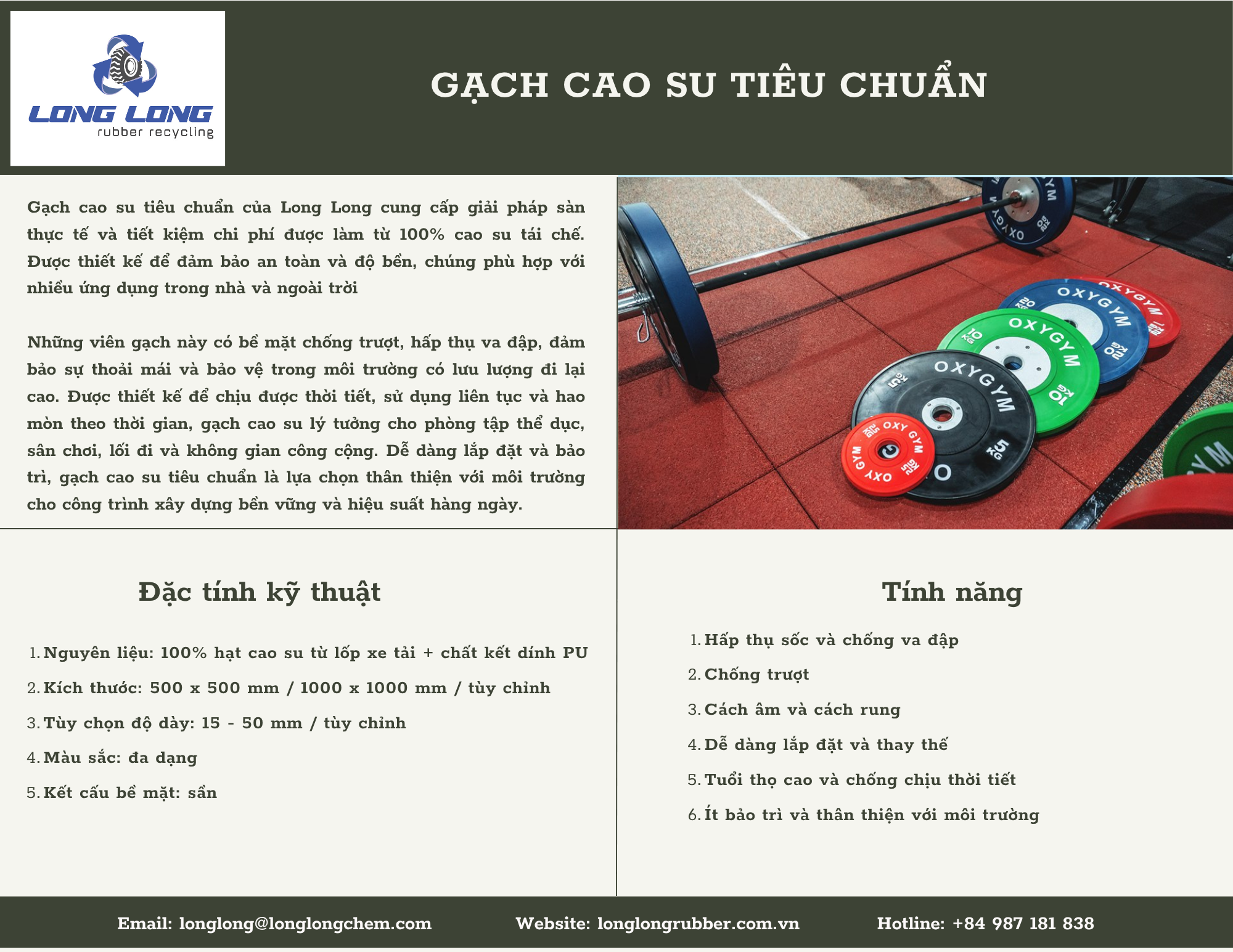 gach cao su Long Long gach cao su Long Long