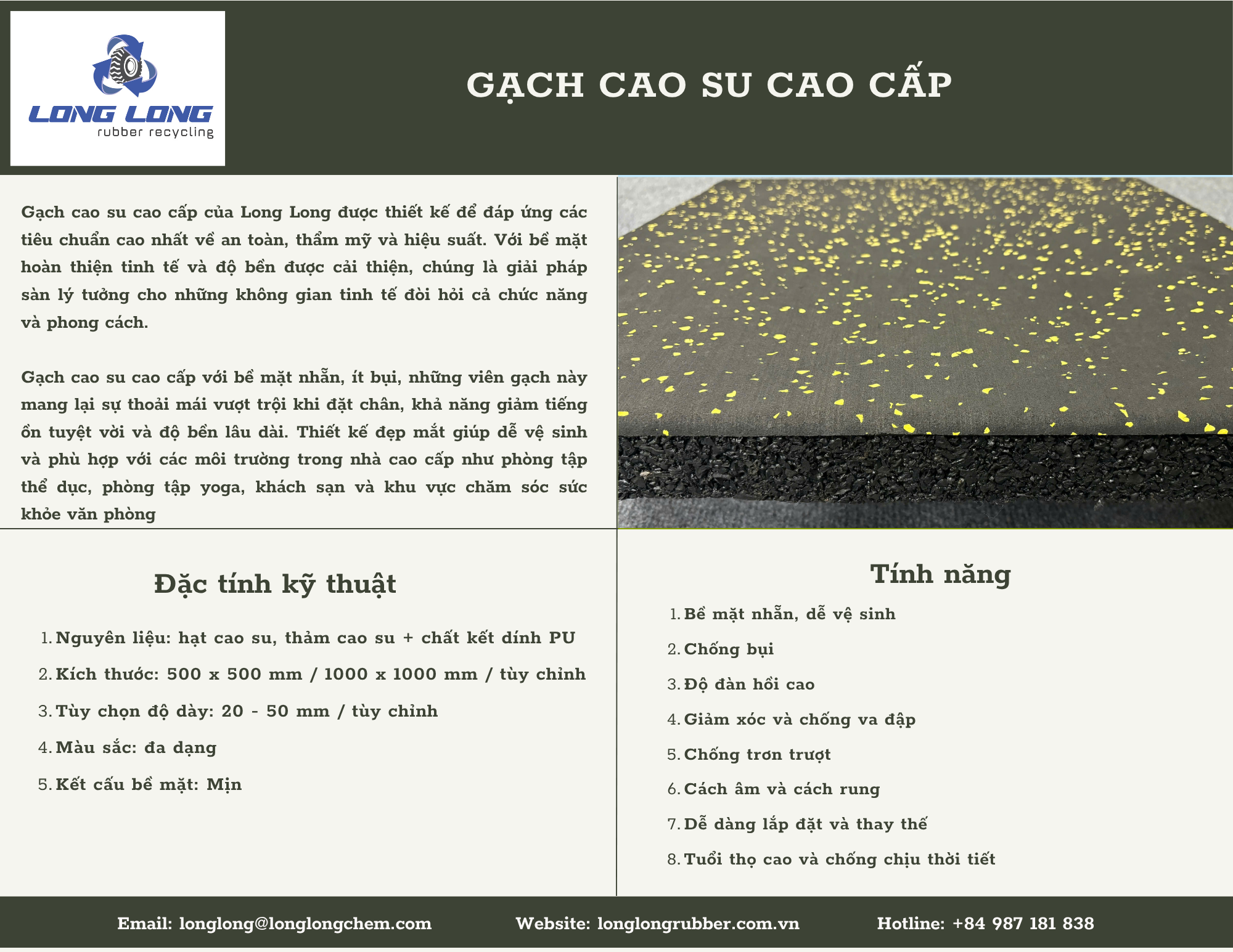 gach cao su Long Long gach cao su Long Long