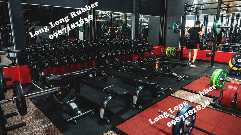Gạch cao su phòng gym ở Hải Phòng  Gạch cao su phòng gym ở Hải Phòng