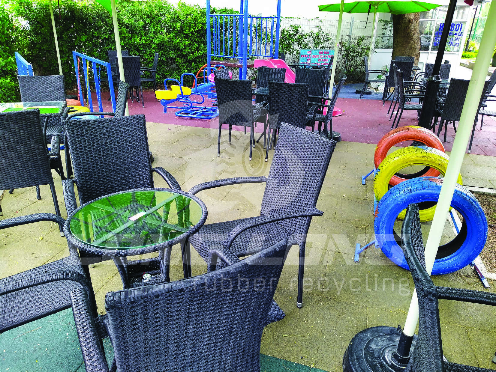 outdoor garden rubber flooring mat