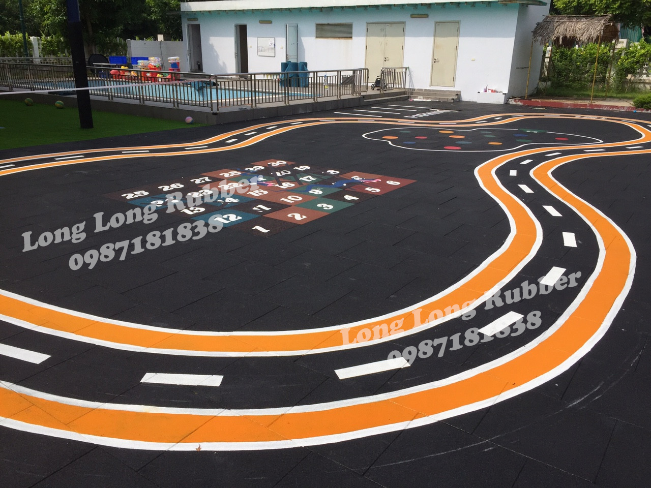 Recycled rubber black playground mats Recycled rubber black playground mats