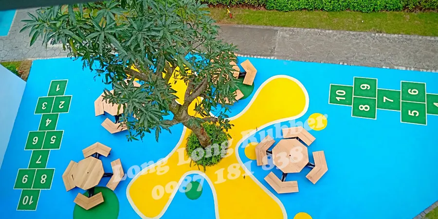 Sakura International School Project - Outdoor rubber flooring for playgrounds