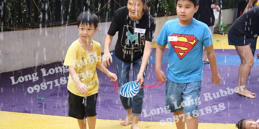 Olympia International School - rubber playground flooring project