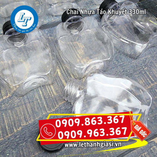 chai nhựa táo khuyết 330ml thân chai trong suốt chai nhựa táo khuyết 330ml thân chai trong suốt