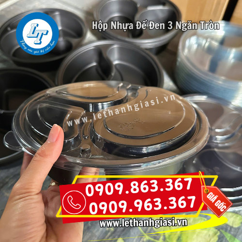 bán hộp nhựa tròn đế đen 3 ngăn giá sỉ rẻ chất lượng bán hộp nhựa tròn đế đen 3 ngăn giá sỉ rẻ chất lượng