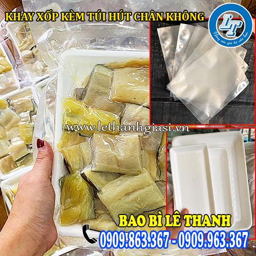 bán khay xốp kèm túi hút chân không giá rẻ đựng thực phẩm bán khay xốp kèm túi hút chân không giá rẻ đựng thực phẩm