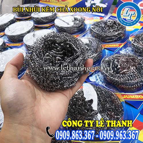 bùi nhùi kẽm chà xoong nồi nhỏ gọn lòng bàn tay bùi nhùi kẽm chà xoong nồi nhỏ gọn lòng bàn tay