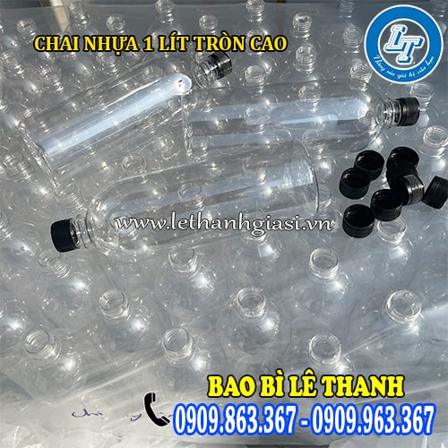 Chai nhựa 1 lít tròn cao Chai nhựa 1 lít tròn cao