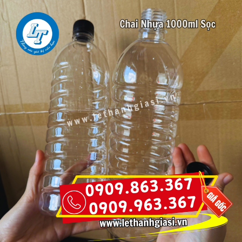chai nhựa pet 1000ml sọc kèm nắp đen chai nhựa pet 1000ml sọc kèm nắp đen