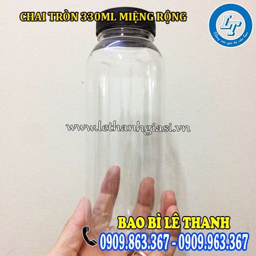 chai nhựa 330ml miệng rộng dạng tròn chai nhựa 330ml miệng rộng dạng tròn