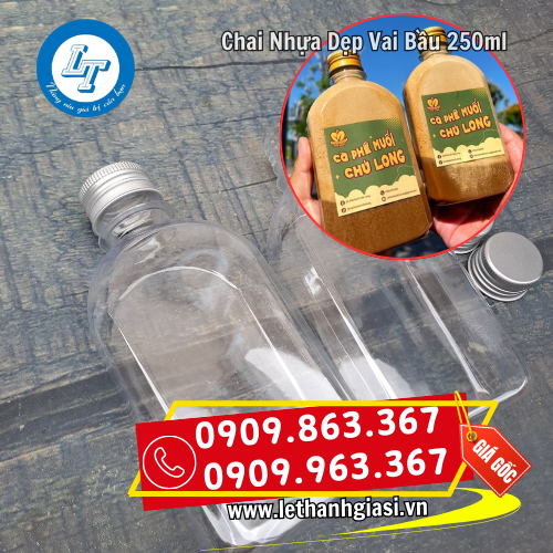 bán sỉ chai nhựa dẹp vai bầu đựng cà phê muối bán sỉ chai nhựa dẹp vai bầu đựng cà phê muối