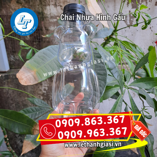 chai nhựa hình gấu cầm chắc tay chai nhựa hình gấu cầm chắc tay