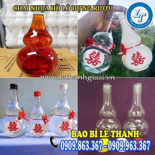 2 mẫu chai nhựa hồ lô đẹp chai nhựa hồ lô loại trong suốt là màu trắng