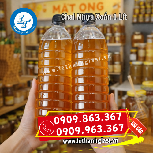 chai nhựa pet xoắn 1 lít đóng gói mật ong nổi bật chai nhựa pet xoắn 1 lít đóng gói mật ong nổi bật