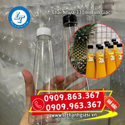 chai nhựa tam giác 330ml chai nhựa tam giác 330ml