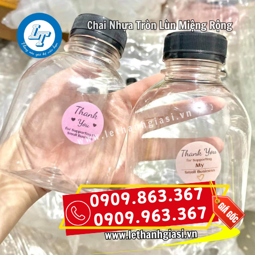 chai nhựa tròn lùn miệng rộng dán nhãn thương hiệu chai nhựa tròn lùn miệng rộng dán nhãn thương hiệu
