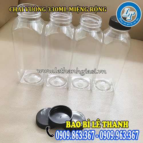 chai vuông 330ml miệng rộng chai vuông 330ml miệng rộng