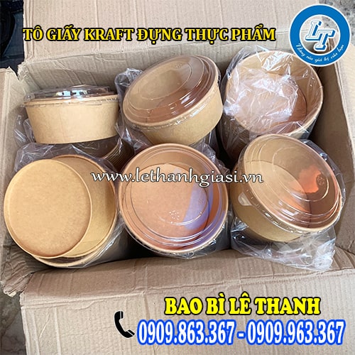 Chuyên bán tô giấy kraft đựng thực phẩm giá rẻ Chuyên bán tô giấy kraft đựng thực phẩm giá rẻ