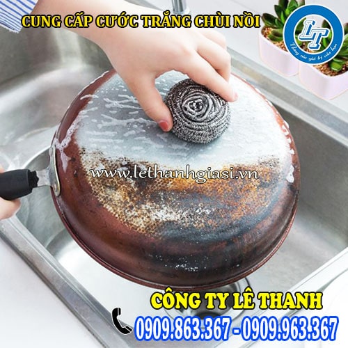 cước trắng chùi nồi vệ sinh xoong chảo sạch sẽ cước trắng chùi nồi vệ sinh xoong chảo sạch sẽ