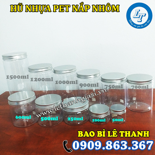 dung tích của hũ nhựa pet nắp nhôm đa dạng dung tích của hũ nhựa pet nắp nhôm đa dạng