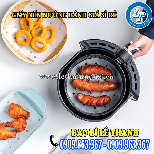 Giấy nến lót đáy khay vỉ nồi chiên không dầu tiện lợi Giấy nến lót đáy khay vỉ nồi chiên không dầu tiện lợi