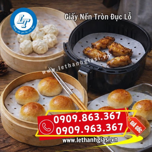 giấy nến tròn đục lỗ dùng cho nồi chiên không dầu xửng hấp giấy nến tròn đục lỗ dùng cho nồi chiên không dầu xửng hấp