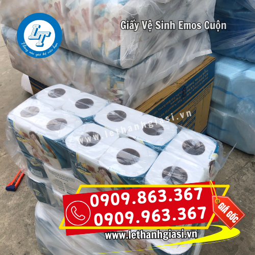 giấy vệ sinh emos lốc 10 cuộn giấy vệ sinh emos lốc 10 cuộn